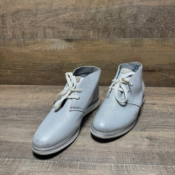 Cole Haan OriginalGrand Metallic Silver Chukka Boots Women's Size 9.5 - Picture 1 of 7
